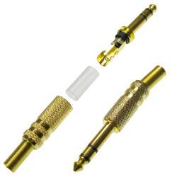 Wtyk JACK 6,3mm STEREO GOLD
