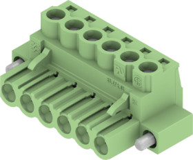 Socket header, 6 pole, pitch 5.08 mm, straight, green, 1223810000