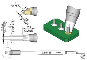 Soldering tip, special form, Ø 3 mm, C245785