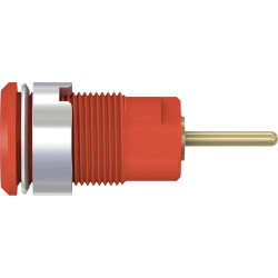 St&#xE4;ubli 233010-22 SLB4-R Safety jack socket red &#xD8;4mm brass 1 pc insulated