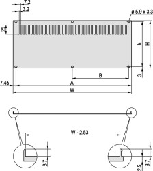 Płyta tylna Płyta tylna do szafy RACK nVent SCHROFF moduły stelażowe 3U szerokość 128.4mm skok poziomy 28KM 141.9 x