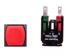 Przycisk sterowniczy 16mm czerwony z samopowrotem 1Z 1R XB6CA45B