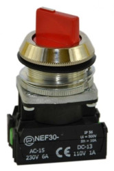 Przycisk obrotowy 0-1 powrotny 30mm czerwony 1Z 1R NEF30-TPbXY W0-NEF30-TPB XY C