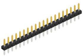 Pin header, 20 pole, pitch 2 mm, straight, black, 10062039
