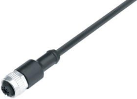 Sensor actuator cable, M12-cable socket, straight to open end, 3 pole, 5 m, PVC, gray, 4 A, 77 4430 0000 20003-0500