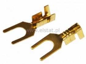 Konektor ( widełki ) mosiądz 4mm kabl 0,5-2mm2 kpl