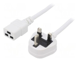 SN317-3/15/5.0WH Kabel: 3x1,5mm2, BS 1363 (G) wtyk,IEC C19 żeński, 5m