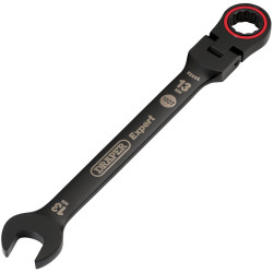 Draper Expert 03919 HI-TORQ&#xAE; Flexi Head Ratchet Spanner 13mm Black