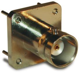 BNC flange socket 50 Ω, solder connection, straight, 112536