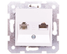 Karre Gniazdo Teleinformatyczne 1xrj11+1xrj45 Kat. 5e, Kolor Biały / 90963635