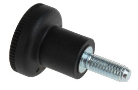 Pokrętło mocujące M6 długość gwintu: 16mm średnica pokrętła 25mm średnica gwintu: 6mm Wersja radełkowana Kołek