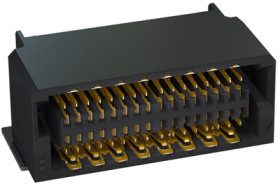 Socket header, 32 pole, pitch 0.8 mm, angled, black, 406-51132-51