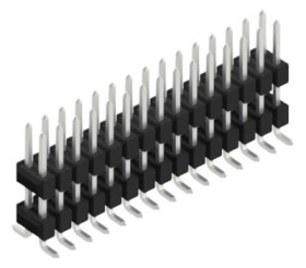 Pin header, 30 pole, pitch 2.54 mm, angled, black, 10052133