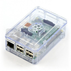 Obudowa Raspberry Pi Model 3B/2B RS Pro - przezroczysta z klapką