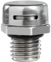 Pressure compensation element, straight, stainless steel, (L x H) 21.1 mm x 11 mm, black, 1868550000