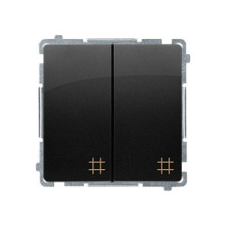 Simon Basic Łącznik krzyżowy podwójny (moduł) 10AX, 250V, szybkozłącza, czarny BMW7/2.01/49