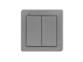 DECO Nadajnik 2-klawiszowy 4-kanałowy z czujnikiem temperatury do systemu Exta Life szary mat 27DEL-2 KARLIK