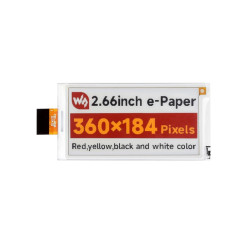 Wyświetlacz e-Paper E-Ink 2,66&quot; 360x184 (G) - Waveshare 26123