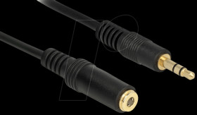 83766 Stereo Jack Extension Cable 3.5 mm 3 pin male &gt; female 2 m black