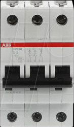 2CDS273001R0024 Circuit breaker, class C, 2 A, 3-pin