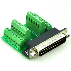 CZH-LABS Slim Right Angle D'SUB DB25 Male Header Breakout Board Module, D-SUB.