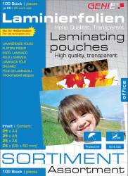 10260 Laminating films, set, pack of 100