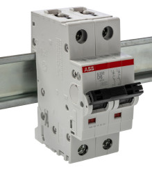 Wyłącznik nadprądowy MCB, Typ D, 2-biegunowy, 6A, 400V, 125V, na szynę DIN, ABB S202-D6, S200
