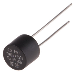 Bezpiecznik nieresetowalny 100mA 250V RS PRO SB Termoplastyczne 35 A przy 250 V AC rozstaw 5.08mm