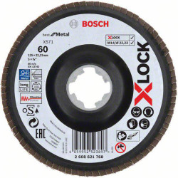 Bosch 2608621768 X-LOCK Flap Disc 125mm Zirconium Oxide Metal Work