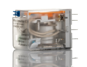 Przekaźnik mocy 24V dc 4PDT Weidmuller 900mW Montaż na panelu 630 O Wciskane