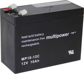 Akumulator ołowiowy multipower PB-12-10-6,35 MP10-12C, AGM, 12 V, 10 Ah