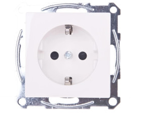 Merten System M Gniazdo pojedyncze Schuko 16A IP20 z przesłonami biel polarna MTN2400-0319