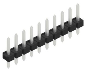 Pin header, 10 pole, pitch 2.54 mm, straight, black, 10058304