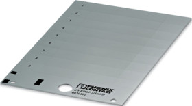 PVC device marker, (L x W) 14.9 x 70 mm, silver, carrier card with 9 pcs, 0830326