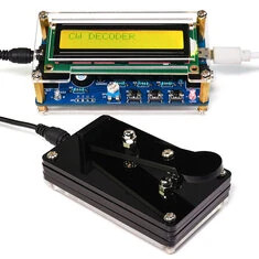 HU-069B CW dekoder kodu Mlubse'a Zasilacz USB 5V Regulowana Prędkość Wejście Audio Częstotliwość Zewnętrzny Klucz CW Dźwięk Buzz