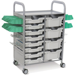 Callero Plus STEAM Activity Double Trolley &amp; Light Grey Gratnells Trays
