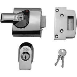 Yale Locks BS1 Nightlatch British Standard Lock 60mm Backset Chrome Finish Visi