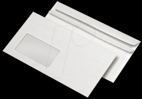 Envelopes with windows, DIN long, self-adhesive