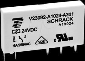 0-1393236-4 SCHRACK SNR plug-in PCB relay, 12 V DC, 6 A