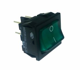 Przełącznik kołyskowy dwuobwodowy zielony