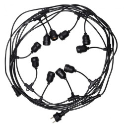 Girlanda ogrodowa do żarówek Danda 10xE27 10m IP54 wodoodporna czarna EDO777465