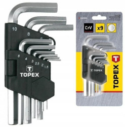 Klucze hex 1,5-10 mm stal CrV (zestaw 9 szt.) 35D955