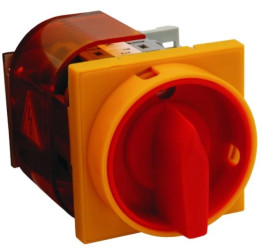 Rozłącznik główny z czołem żółto-czerownym IP65 zamykane ŁK32RGP08