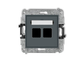 MINI Gniazdo multimedialne podwójne bez modułu (standard Keystone) grafitowy mat 28MGM-2P KARLIK