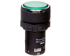 Przycisk sterowniczy monoblok, kryty, niestabilny, 2NO, zielony T0-MB101DY