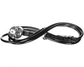 Przewód zasilający Schuko (type F, CEE 7/7)- C5 1.8m czarny 68004