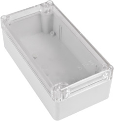 ABS enclosure, (L x W x H) 158.15 x 82.2 x 54.9 mm, transparent/light gray, IP65, 4U63160806437