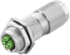 Jack, M12, 8 pole, solder connection, straight, 1516340000