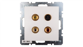 Berker/B.Kwadrat Gniazdo 3Xcinch S-Video Śnieżnobiałe Glas 3315328989