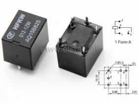 Przekaźnik 1 x styk zwierny 12V 60A samochodowy